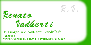 renato vadkerti business card